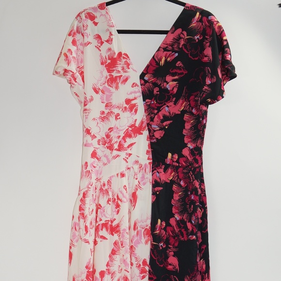 Lewit Floral Double Print Silk Dress - Picture 4 of 6